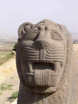 A detail of the Ain Dara Lion